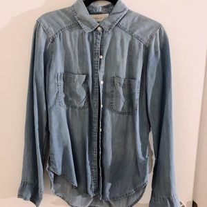 Blue jean button down top
